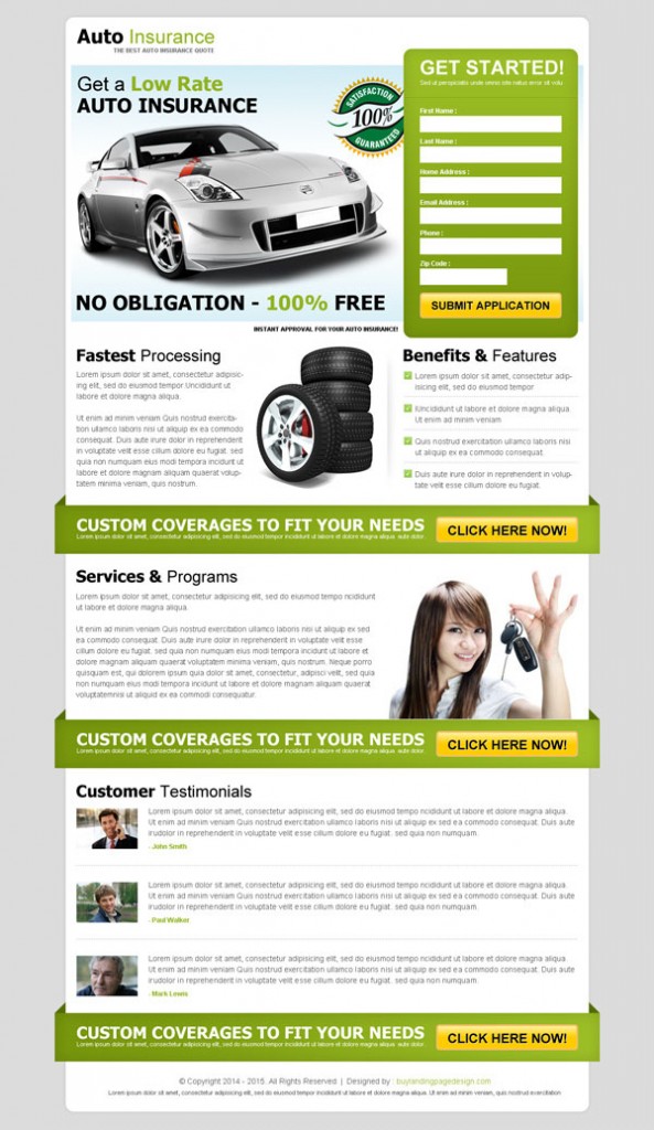 Auto Insurance Landing Page Designs To Improve Your Conversion