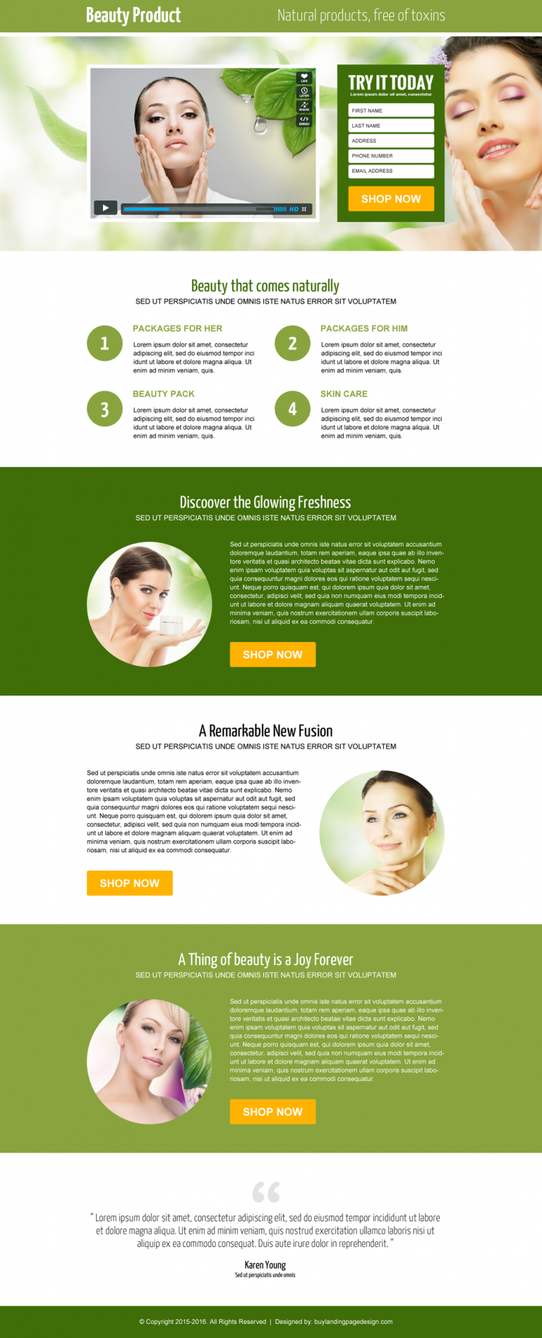 Use these beauty product landing pages for capturing best conversions