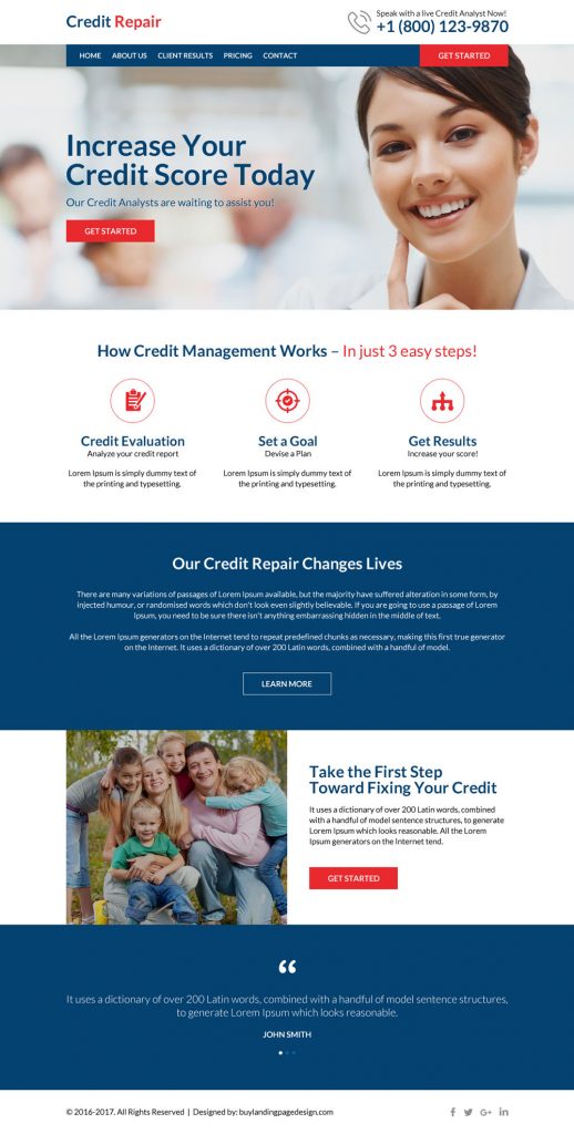 best credit repair website design to improve your response rate