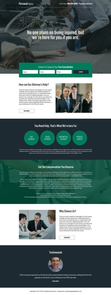 Need A Professional Personal Injury Landing Page?