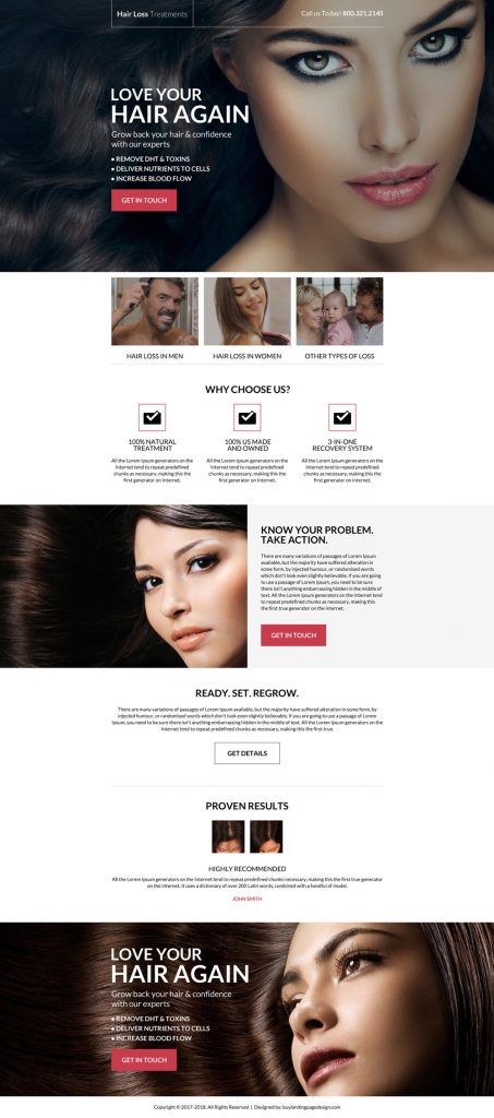 5 Effective Hair Loss Landing Pages For Capturing Potential Leads