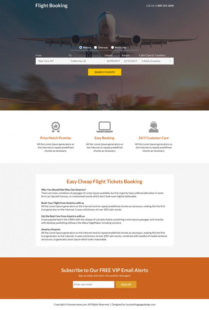 travel landing page design to capture lead and boost your business