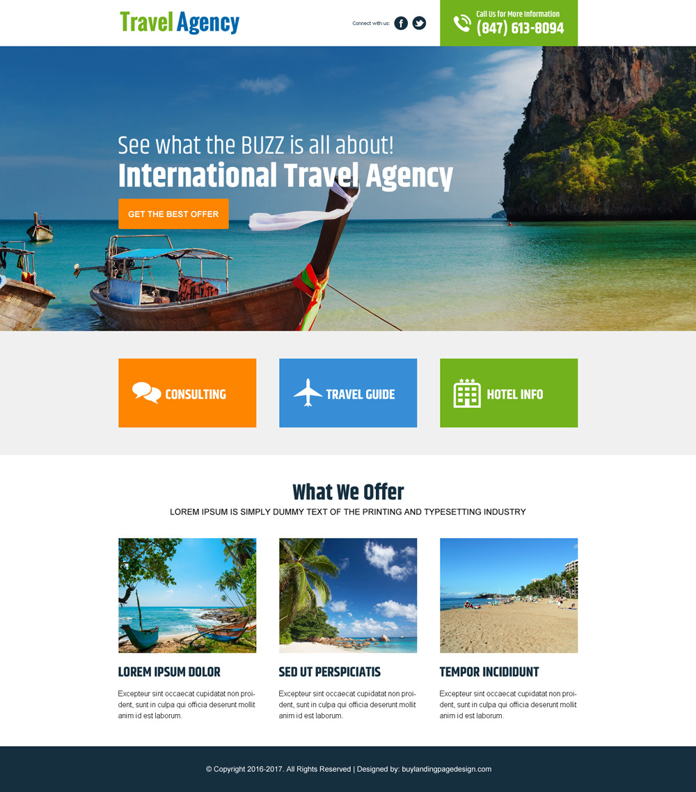 tourism landing page