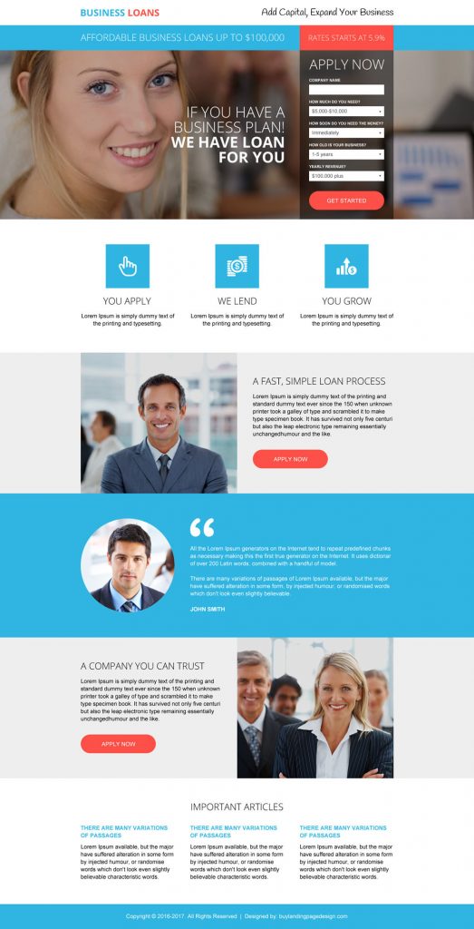 7 Business Loan Landing Pages To Generate Leads