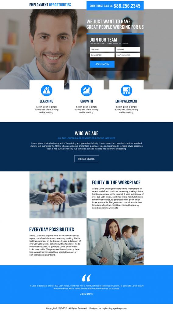 5+ Best Employment Opportunity Lead Gen Landing Pages