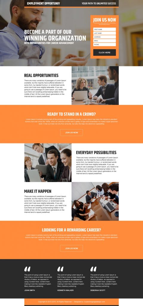 5+ Best Employment Opportunity Lead Gen Landing Pages