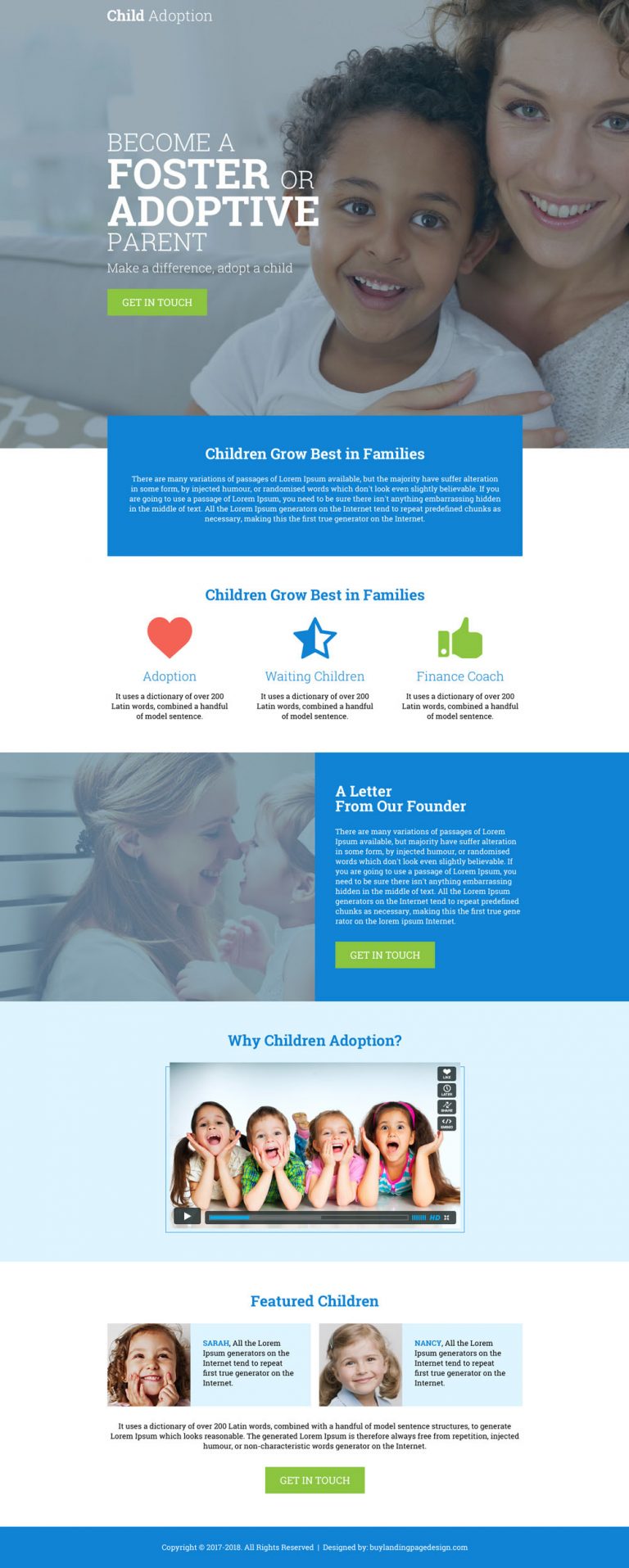 child adoption agency online responsive landing page design 003 index