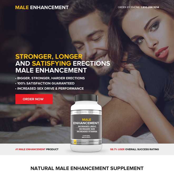 Male Enhancement Supplements Responsive Landing Page Designs