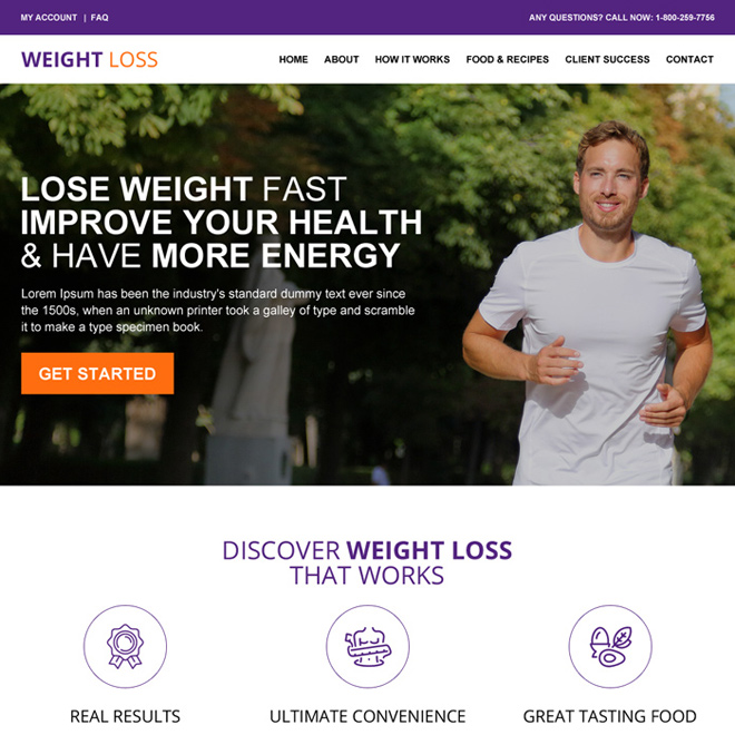 responsive weight loss website design template Weight Loss example