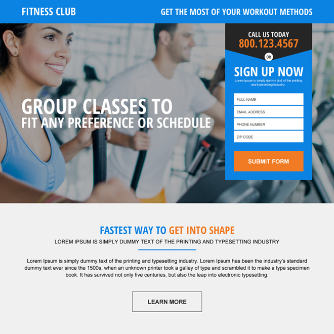 Size & Fit Landing Page