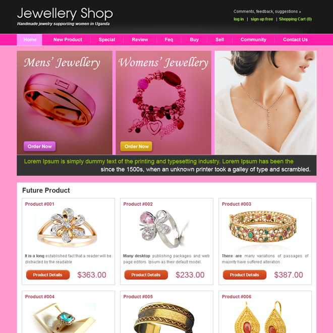 Handcrafted Jewelry Website Templates