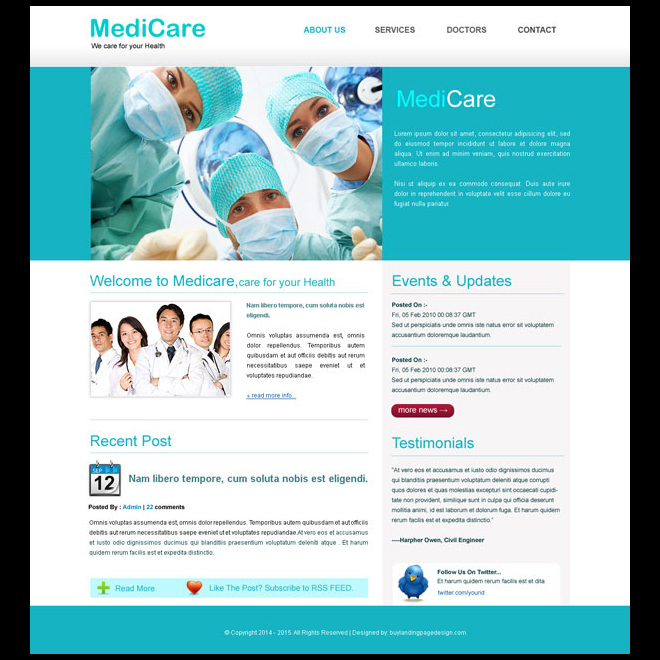 medicare clean website template design