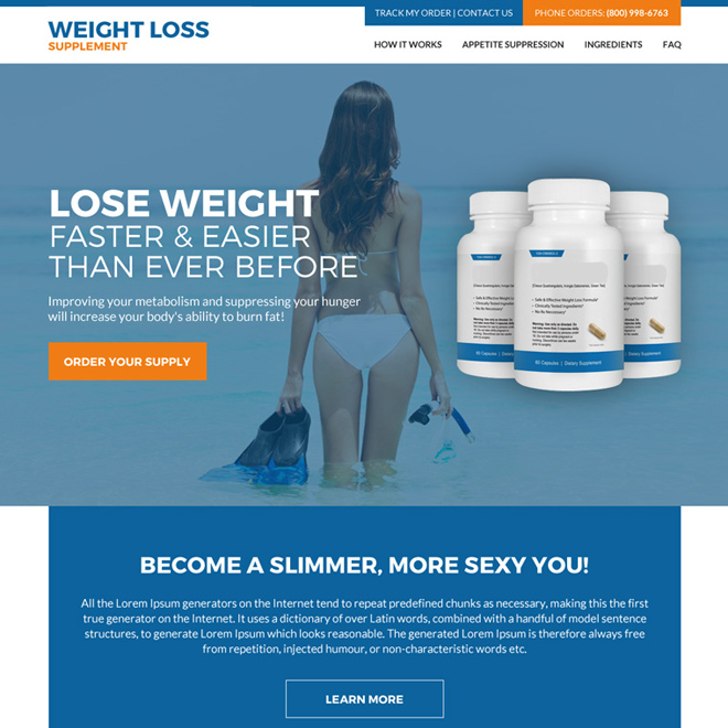 weight loss supplement responsive website design Weight Loss example