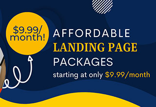 landing page package only at $9.99 per month