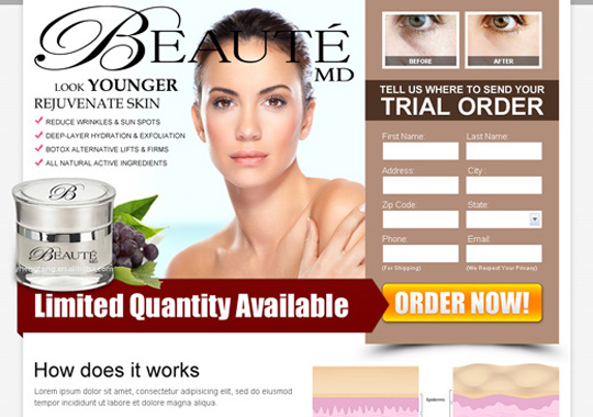 skin care product trial offer  example