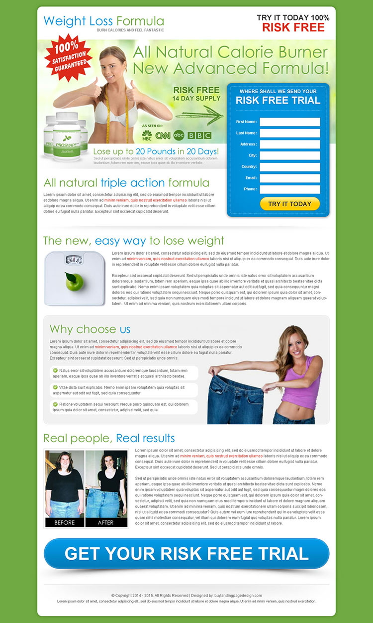 best natural weight loss product selling html landing page design template
