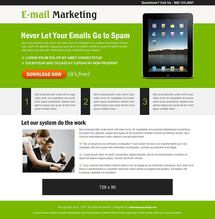 email marketing ppc landing page design