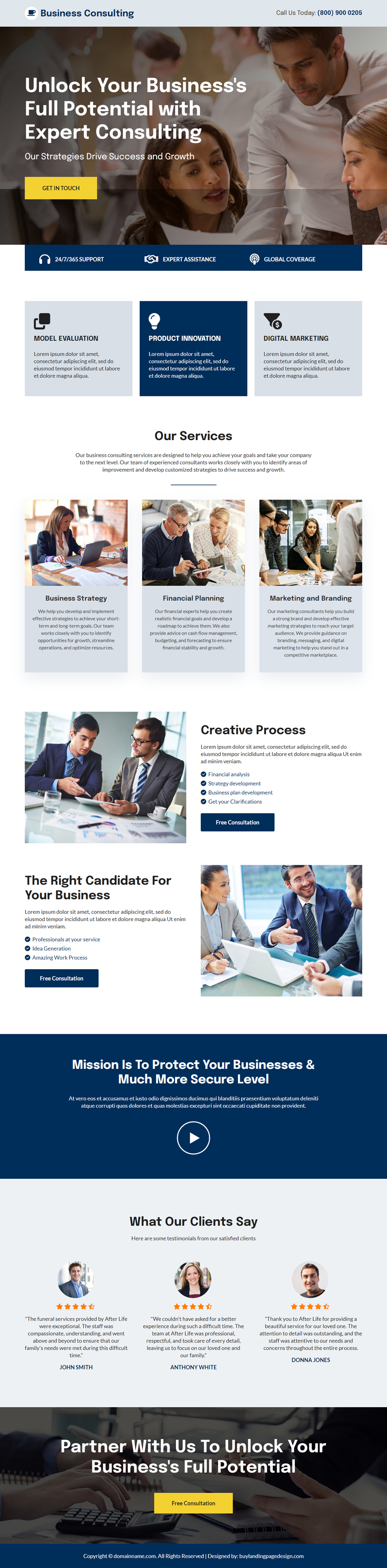 expert business consulting responsive landing page