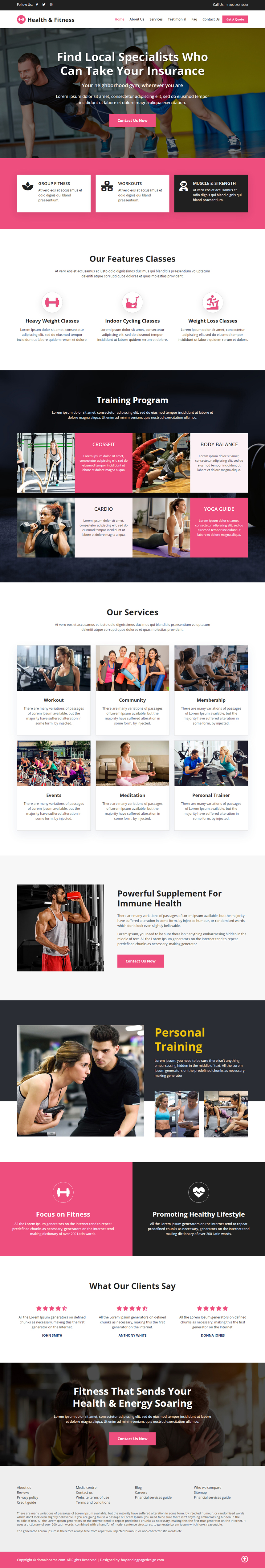 responsive health and fitness website template
