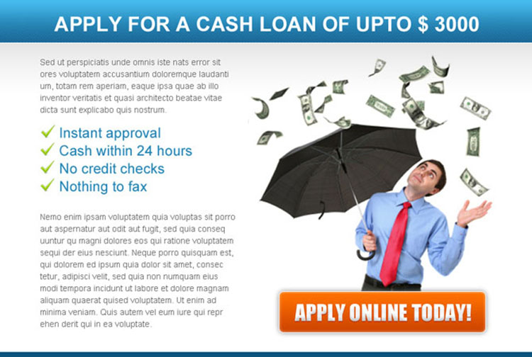 apply for a online cash loan converting ppv landing page design