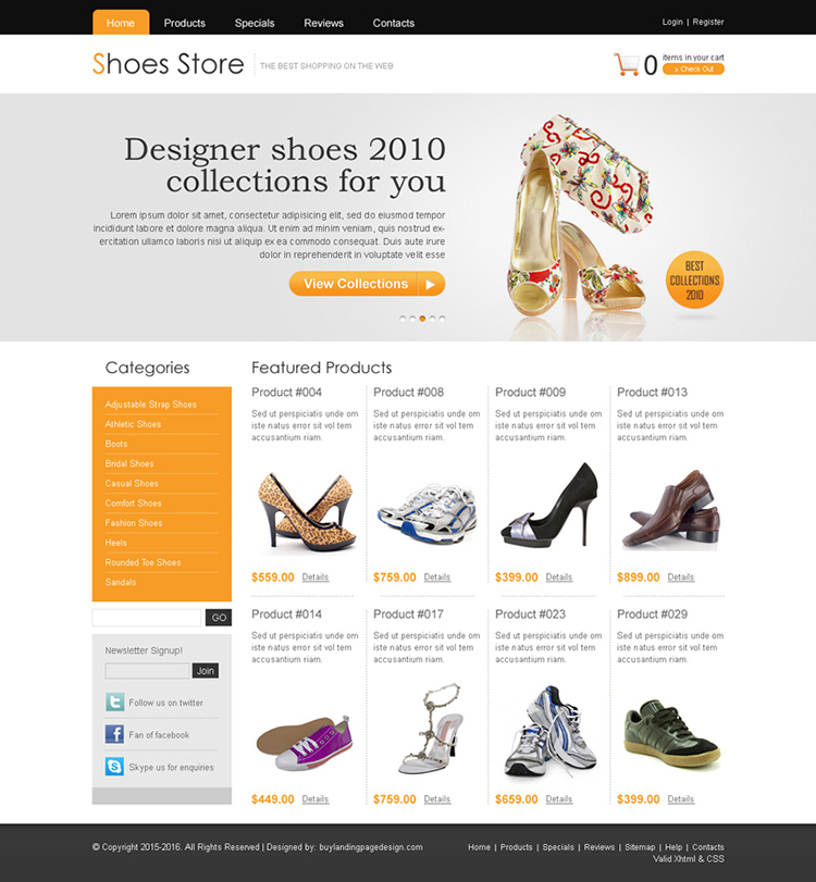 online shoes store website design 011 preview