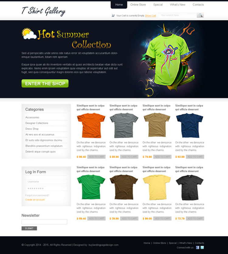 T Shirt Design Website Template