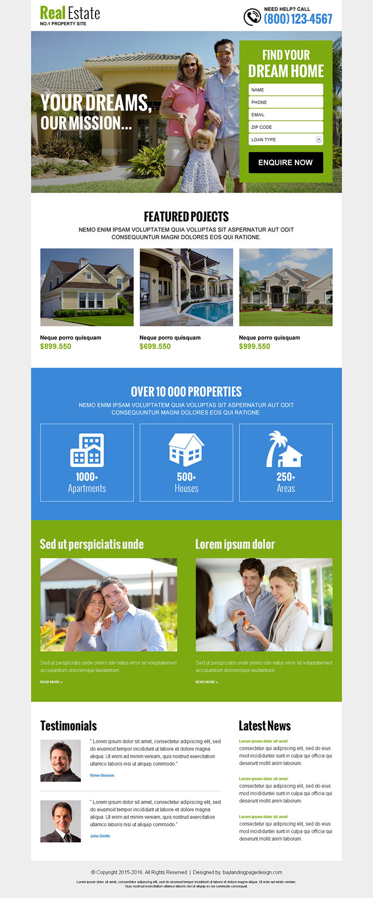 real estate free quote service lead gen landing page