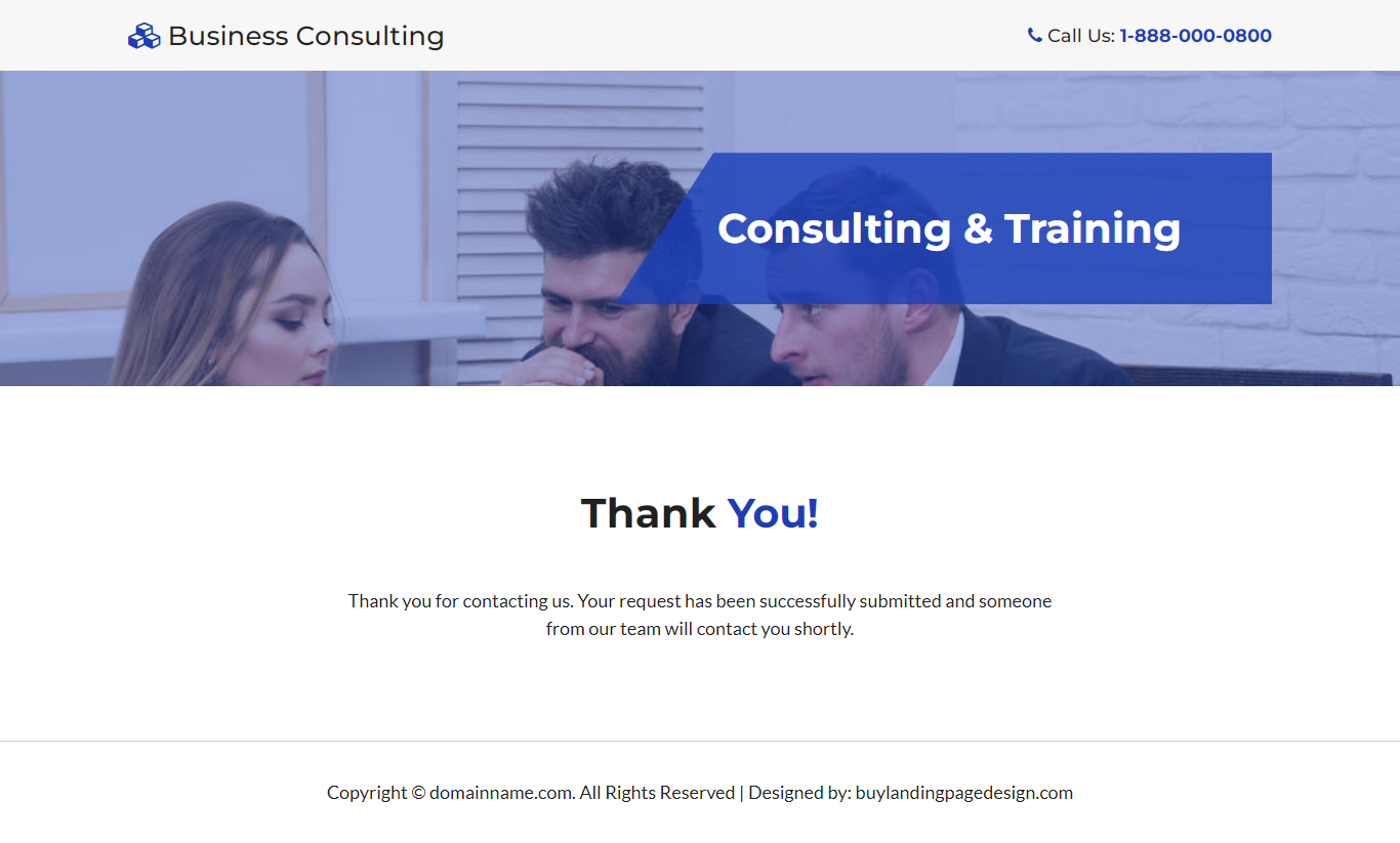 business consulting firm responsive landing page design