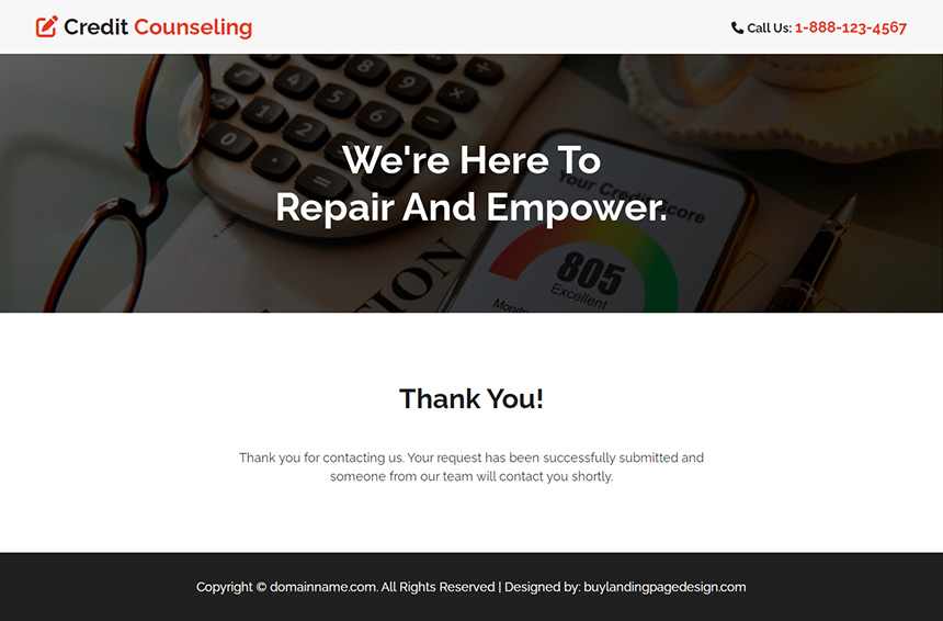 credit repair experts free consultation responsive landing page