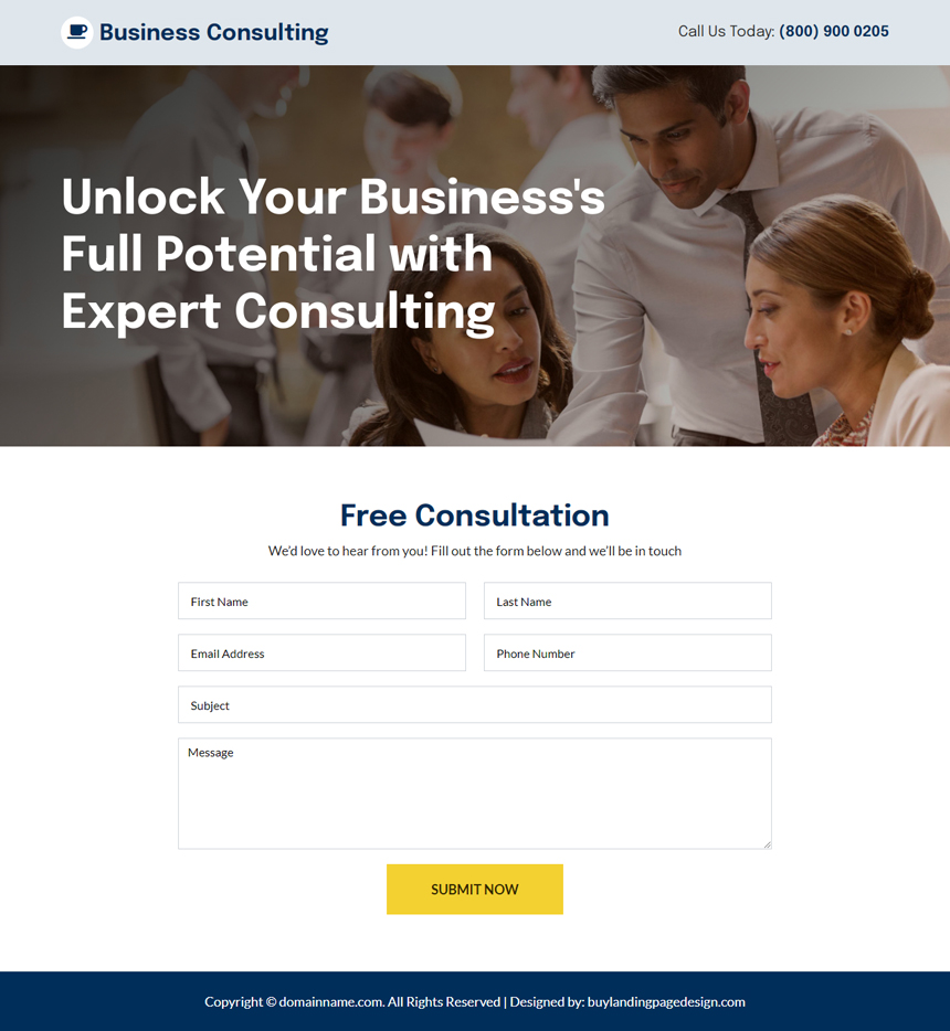 expert business consulting responsive landing page