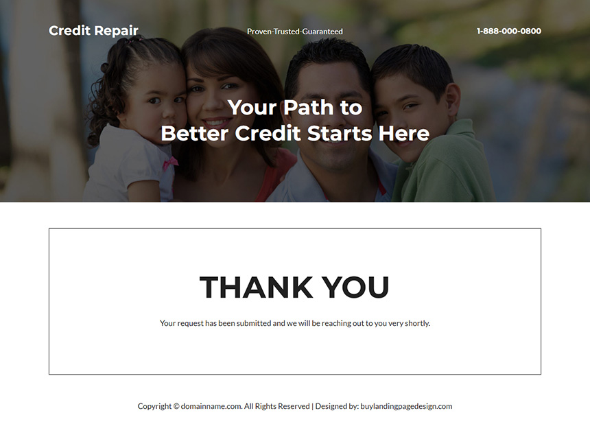 credit experts free consultation responsive landing page