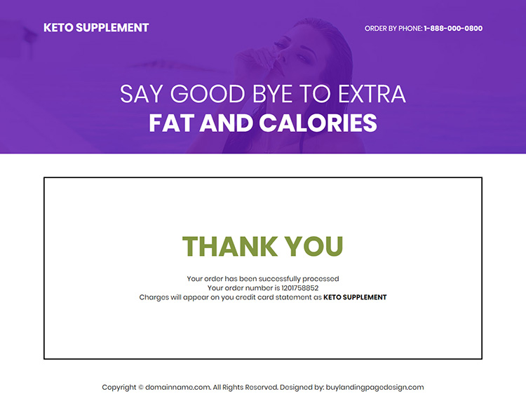 keto supplement responsive weight loss landing page