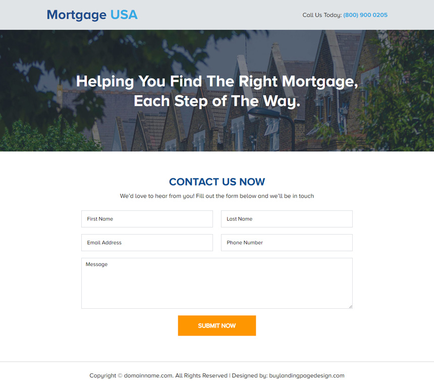 mortgage company lead capture responsive landing page