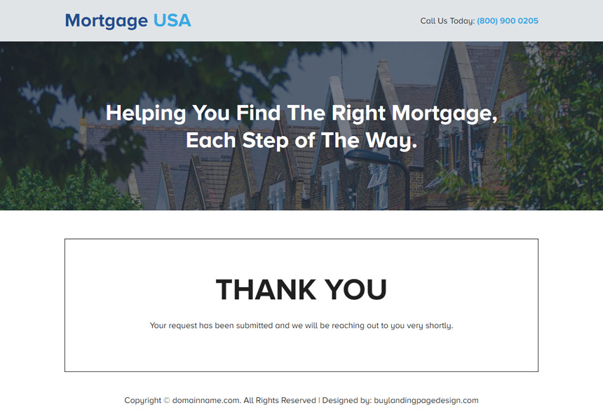 mortgage company lead capture responsive landing page