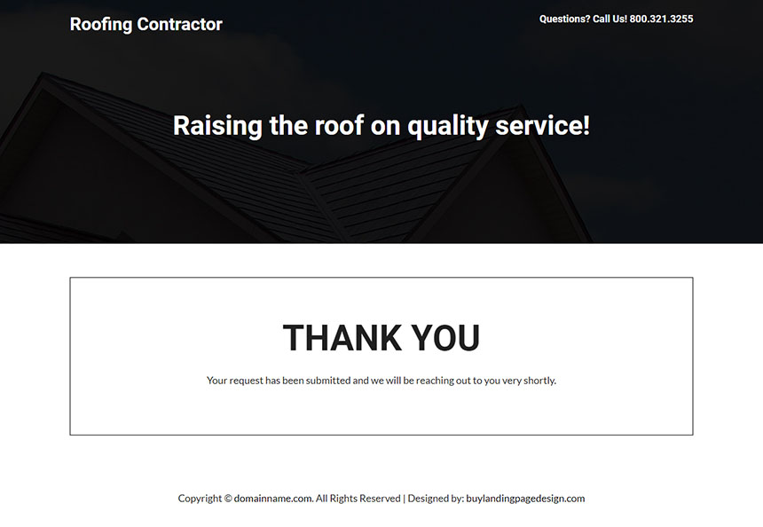 superior roofing contractor responsive landing page