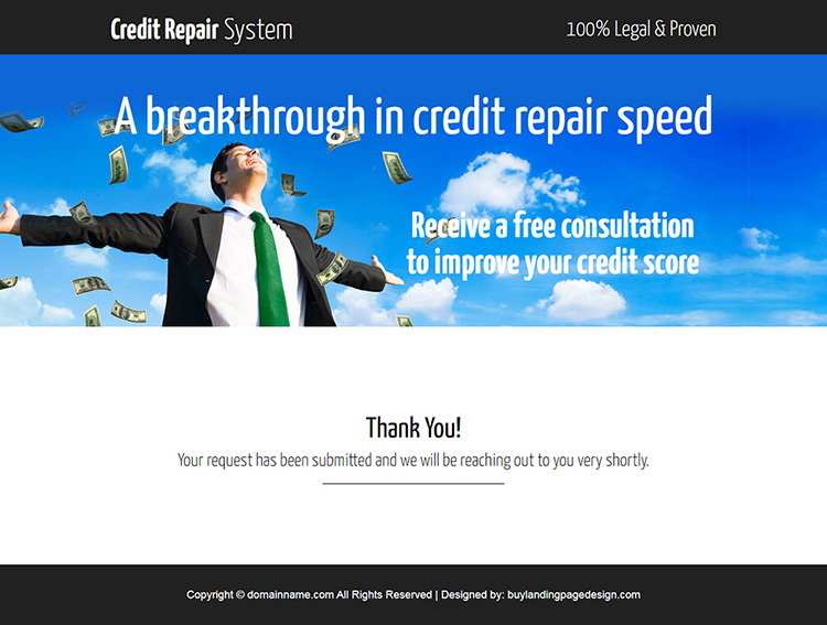 smart credit repair consultation responsive lander design