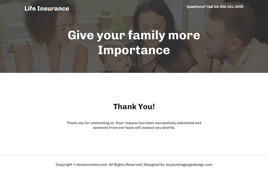 term life insurance free consultation landing page